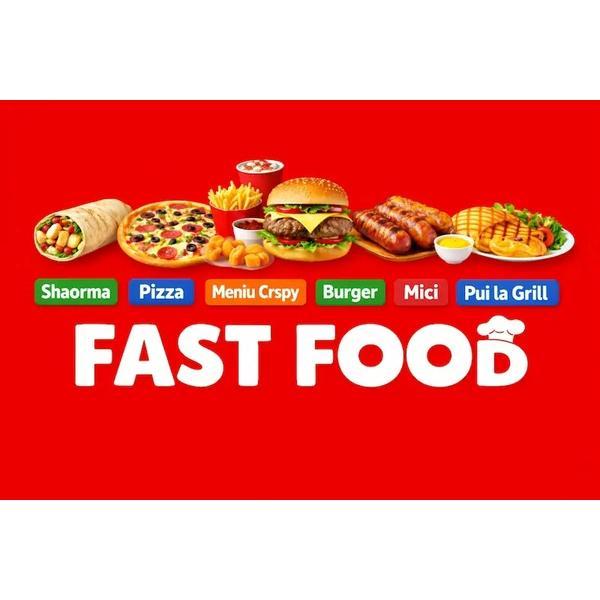 Banner fast-food personalizat 110&times;200 cm