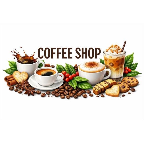 Banner Coffee Shop &ndash; 80&times;110 cm Personalizabil