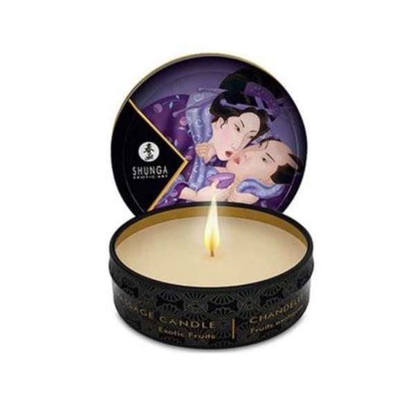 Mini lumanare de masaj si ambient Shunga cu aroma de fructe exotice 30 ml
