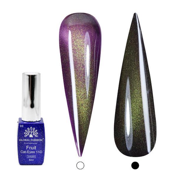 Ojă semipermanentă ochi de pisică Fruit 11D 8ml, 03