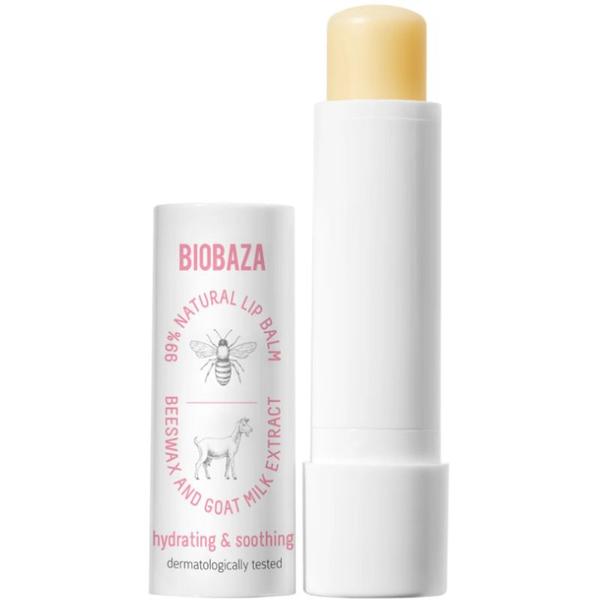 Balsam Natural de Buze cu Ceara de Albine si Lapte de Capra - Biobaza Beeswax &amp; Goat Milk Extract Natural Lip Balm - Hydrating &amp; Soothing, 4.5 g