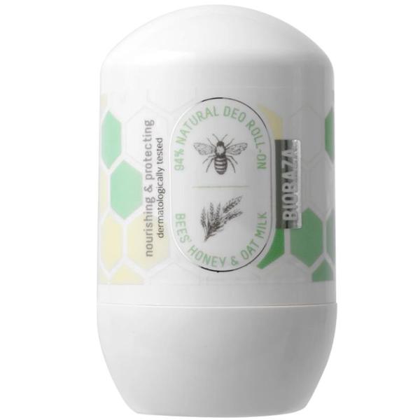 Deodorant Roll-on cu Extract de Miere si Ovaz - Biobaza Bees' Honey &amp; Oat Milk, 50 ml