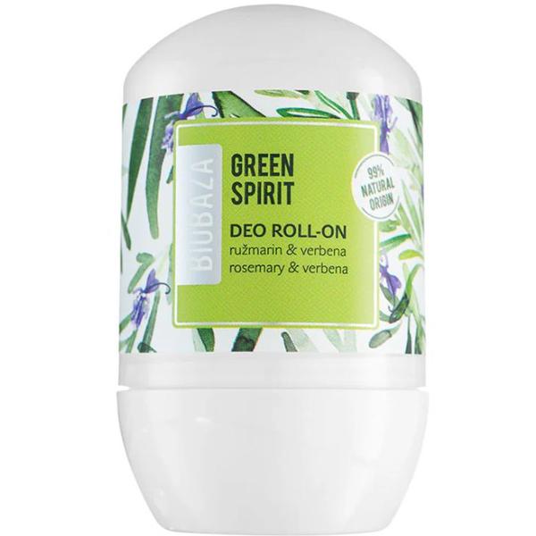 Deodorant Natural pe Baza de Piatra de Alaun pentru Femei, cu Verbena si Rozmarin - Biobaza Deo Roll-On Green Spirit, 50 ml