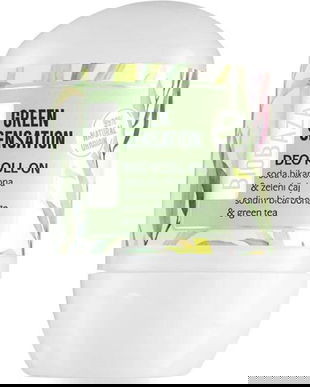 Deodorant Natural pe Baza de Bicarbonat de Sodiu pentru Femei, cu Ceai Verde si Bicarbonat - Biobaza Deo Roll-On Green Sensation, 50 ml