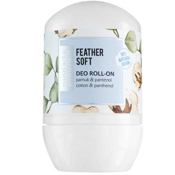 Deodorant Natural cu Ulei de Bumbac si Panthenol - Biobaza Deo Roll-On Feather Soft, 50 ml