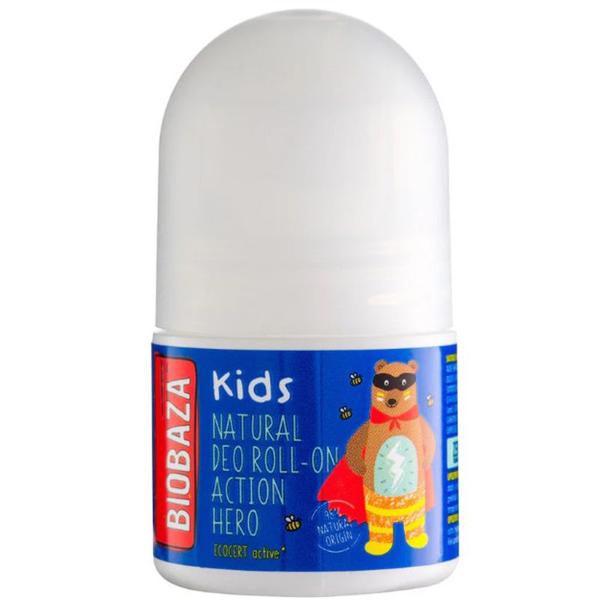 Deodorant Roll-on Natural pentru Copii - Biobaza Kids Action Hero Natural Roll-On Deo, 30 ml