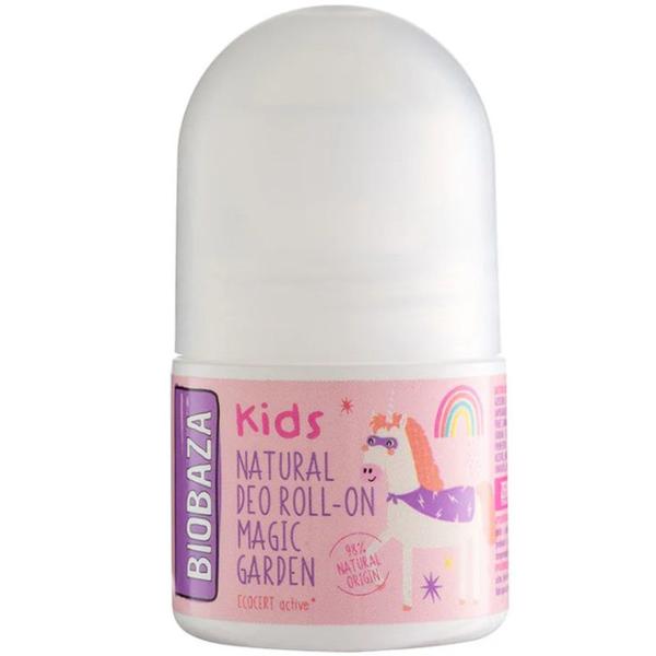 Deodorant Roll-on Natural pentru Copii - Biobaza Kids Magic Garden Natural Roll-On Deo, 30 ml