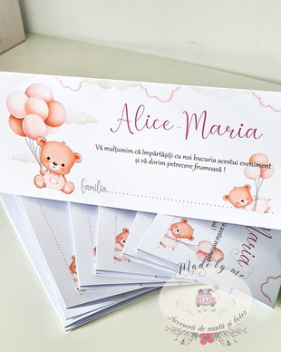 Plic de bani botez ursulina roz