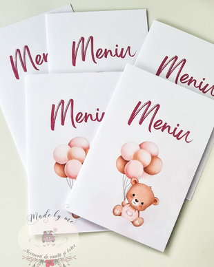 Meniu botez ursulica roz