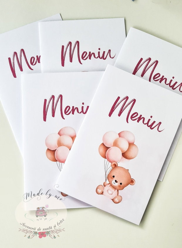 Meniu botez ursulica roz