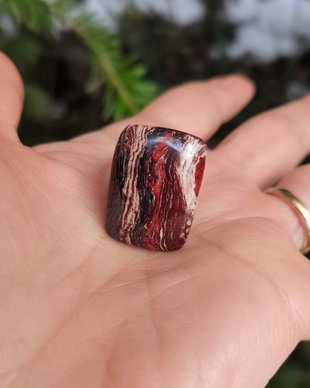 Inel Jasp Snake skin si Argint 925 - IN1320 - Inel pietre semipretioase, inel patrat reglabil, bijuterii jasp, inel cadou, bijuterii cadou, cadou romantic, cristale vindecatoare, cristale de colectie