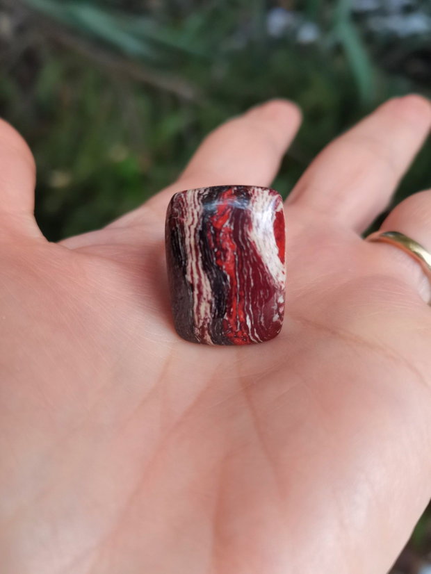Inel Jasp Snake skin si Argint 925 - IN1320 - Inel pietre semipretioase, inel patrat reglabil, bijuterii jasp, inel cadou, bijuterii cadou, cadou romantic, cristale vindecatoare, cristale de colectie