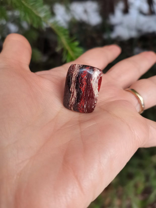 Inel Jasp Snake skin si Argint 925 - IN1320 - Inel pietre semipretioase, inel patrat reglabil, bijuterii jasp, inel cadou, bijuterii cadou, cadou romantic, cristale vindecatoare, cristale de colectie