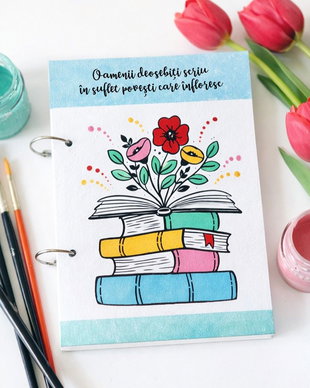 Agenda cadru didactic cu coperti detasabile pictata manual