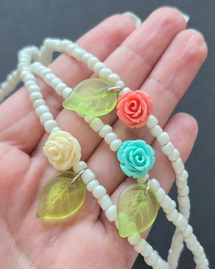 Colier Choker cu trandafir și argint 92.5 CREME