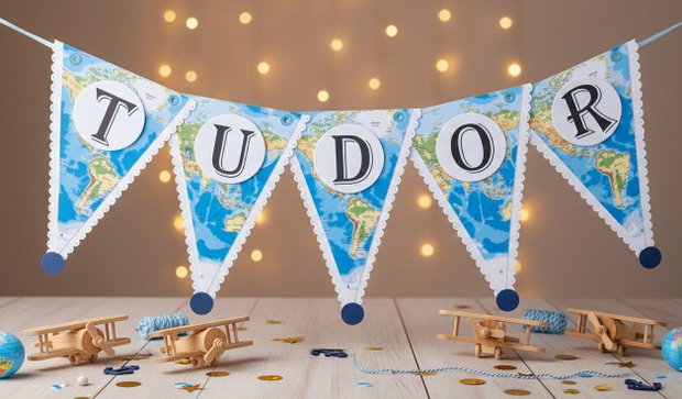 Ghirlandă personalizată  tematică Travel / Hartă