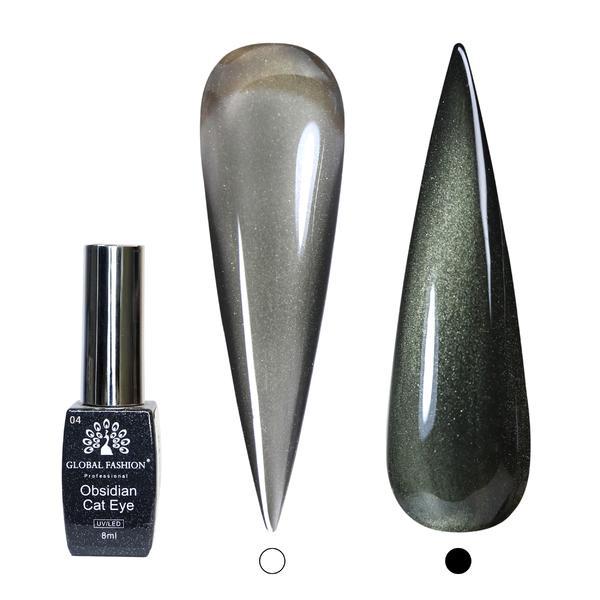 Ojă semipermanentă Obsidian Cat Eye Gel Global Fashion, 8ml, 004