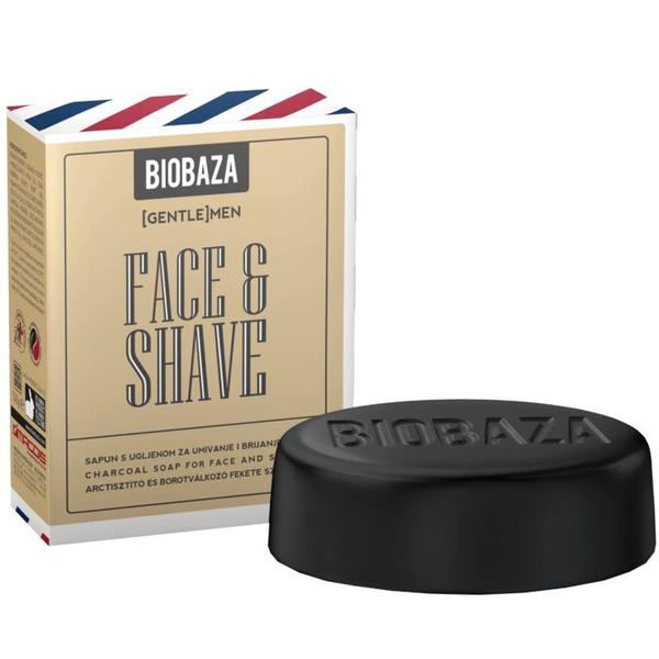 Sapun pentru Fata si Barbierit, cu Ulei de Patchouli si Carbune - Biobaza Gentlemen Face&amp;Shave, 100 g