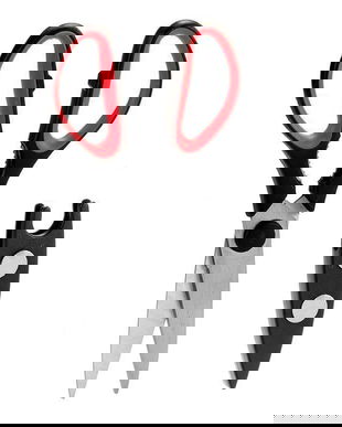 Foarfeca de bucatarie neagra cu capac magnetic, 8 x 21 x 1 cm