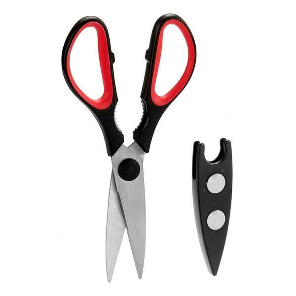 Foarfeca de bucatarie neagra cu capac magnetic, 8 x 21 x 1 cm
