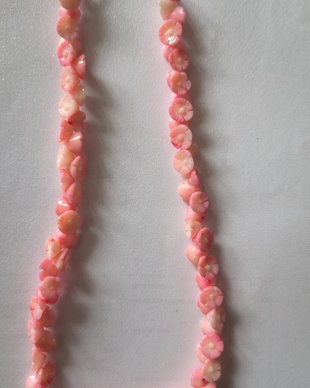 Colier din floricele de coral roz, 40cm