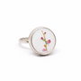 Inel "Round Sakura" din argint si fragment de portelan de Limoges