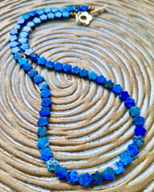 Colier floari lapis lazuli