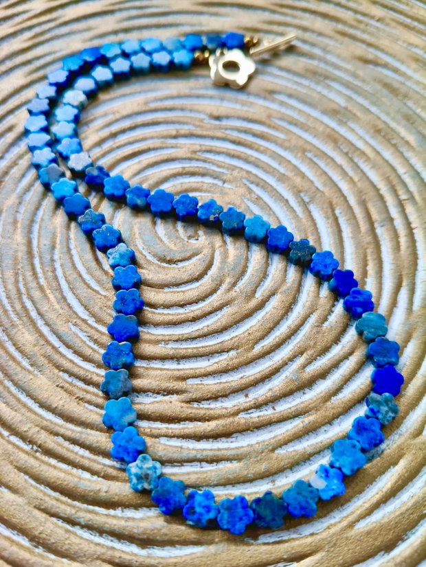 Colier floari lapis lazuli