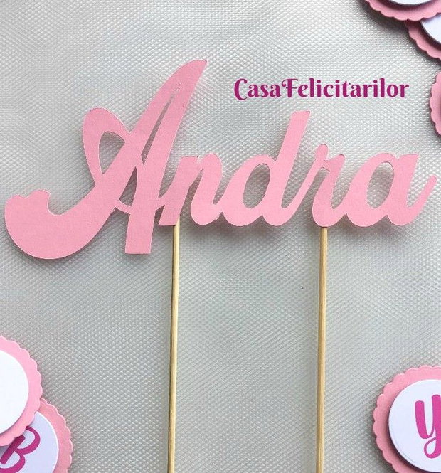 Topper tort personalizat nume decupat pe contur