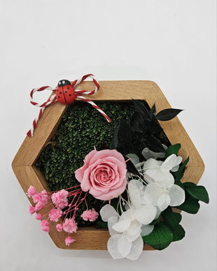 Martisor cu trandafir criogenat XS