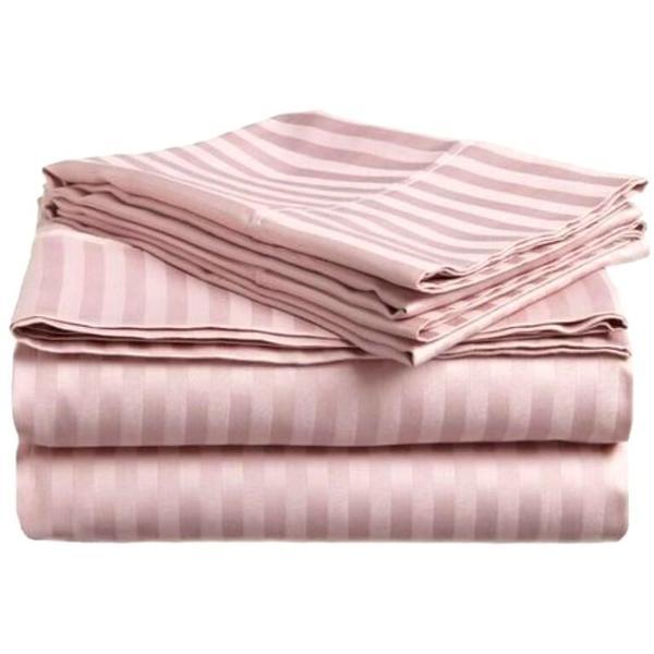 Lenjerie de pat 1 persoana, Colectia Firenze, Bumbac 100%, Damasc dungi subtiri, cearsaf de pat 160&times;240 cm; husa pilota 150&times;200 cm; 1 fata de perna 50&times;70 cm, roz