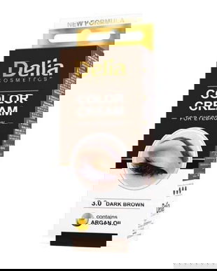 DETERIORAT - Vopsea pentru Sprancene cu Ulei de Argan Delia Cosmetics, nuanta 3.0 Maro Inchis, 15ml