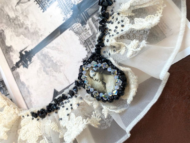 Chocker elegant・ Bijuterie unicat・Chocker・Guler・Colier vrem dantela