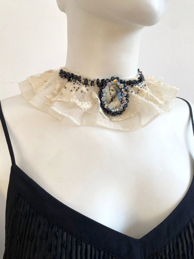 Chocker elegant・ Bijuterie unicat・Chocker・Guler・Colier vrem dantela