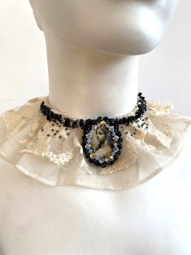 Chocker elegant・ Bijuterie unicat・Chocker・Guler・Colier vrem dantela