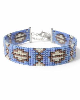 Brățară handmade din mărgele Miyuki  albastru safir