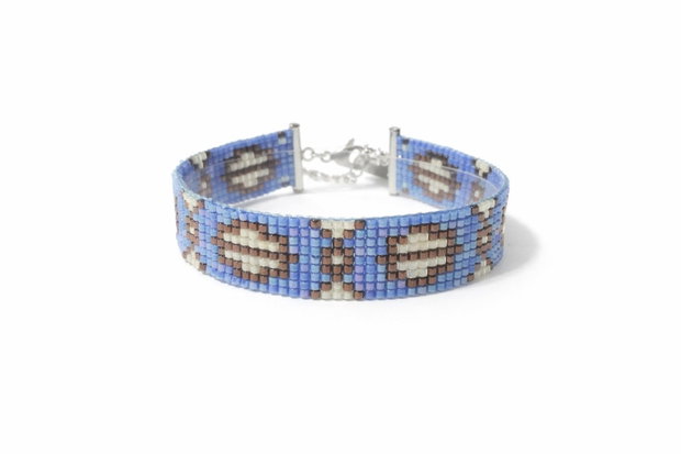 Brățară handmade din mărgele Miyuki albastru safir