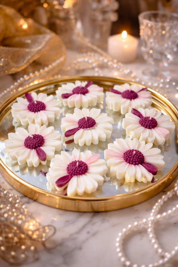 Bloom Ritual  Set 8 Lumanari Plutitoare din Ceara Naturala de Soia Premium, Marturii Eveniment si Ritual Spa Acasa