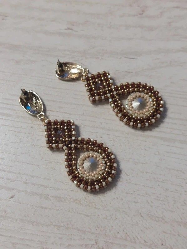 Cercei eleganti bronz-auriu