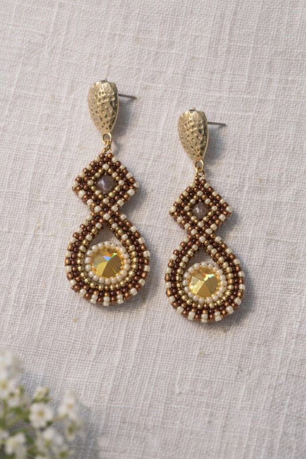 Cercei eleganti bronz-auriu