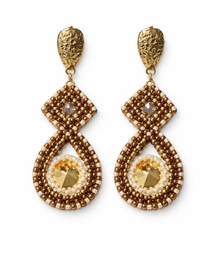 Cercei eleganti bronz-auriu