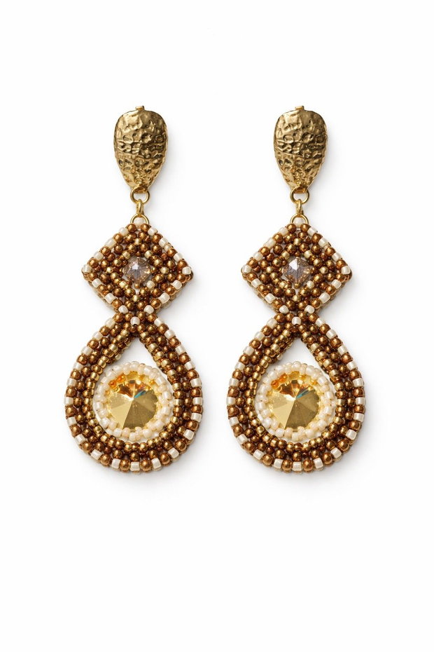 Cercei eleganti bronz-auriu