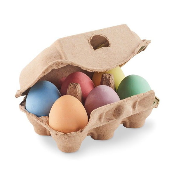 Ouă de Creație set 6 crete colorate în formă de ou, cu cofraj din carton colorabil, cadou creativ pentru copii