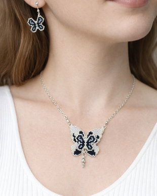 Set colier si cercei Butterflies