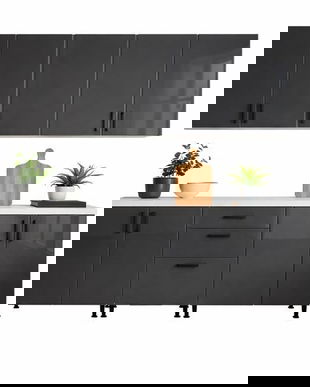 Bucatarie 200 cm mdf acryl gri antracit