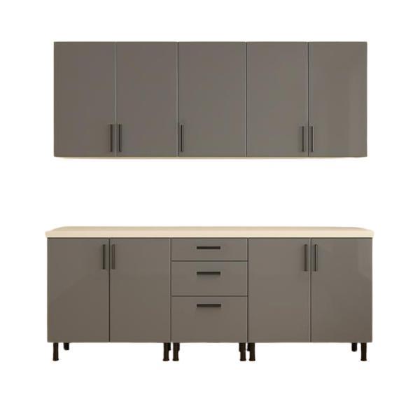 Bucatarie 200 cm mdf acryl gri