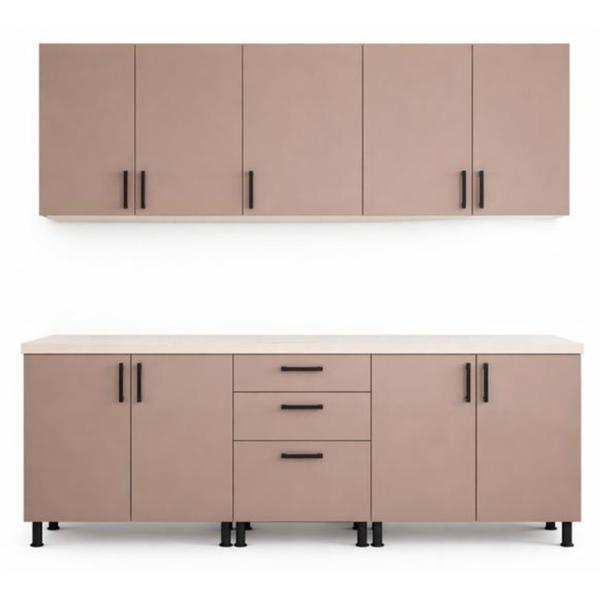 Bucatarie 200 cm mdf acryl cappucino