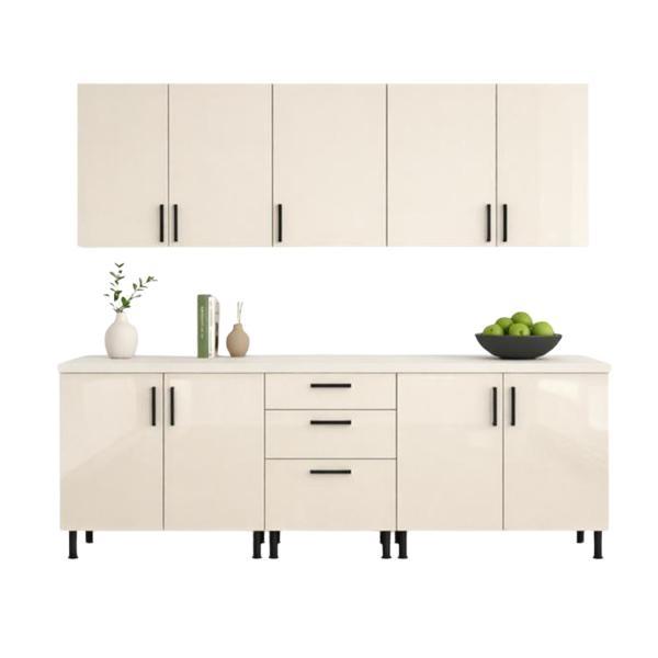 Bucatarie 200 cm mdf acryl bianco