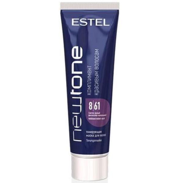 Masca nuantatoare cu cheratina pentru par blond NewTone Estel, 8/61 Blond violet-gri, 60 ml
