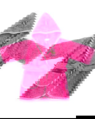 Halat de baie, fetite, bumbac, 1-2 ani, roz